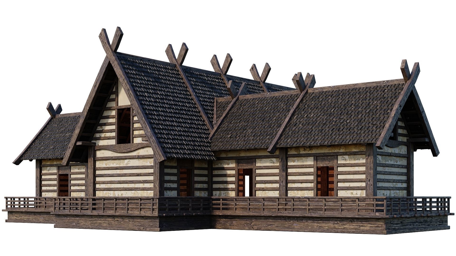 Old Medieval Building House 4K Textures GameReady 86 Low-poly 3D model_8
