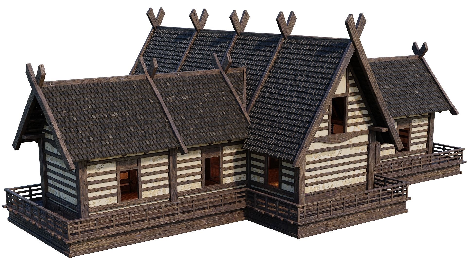 Old Medieval Building House 4K Textures GameReady 86 Low-poly 3D model_11