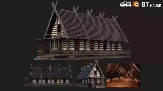 Old Medieval Building House 4K Textures GameReady 87