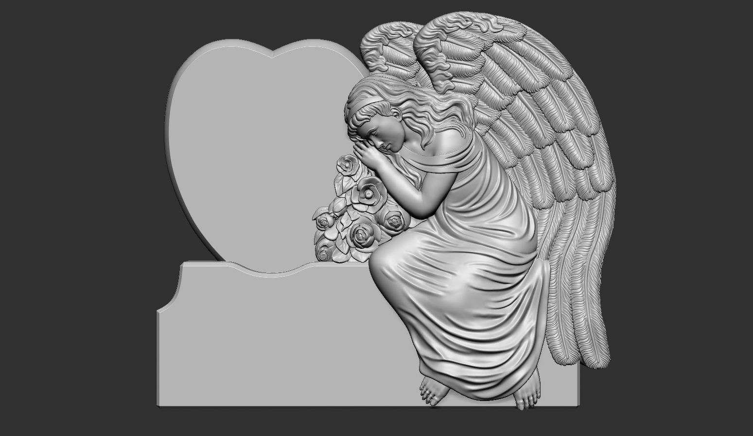 Angel Monument 3D print model_13