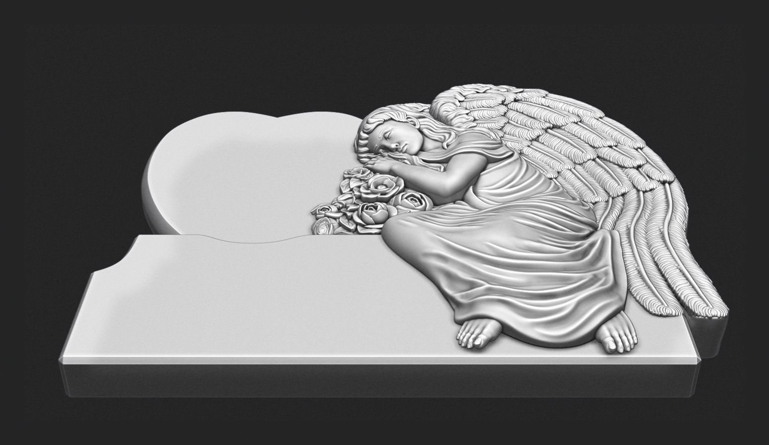 Angel Monument 3D print model_7