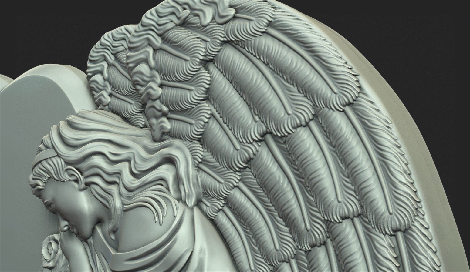 Angel Monument 3D print model_12