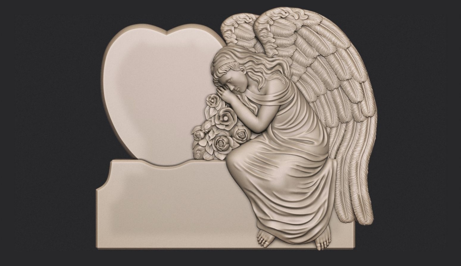 Angel Monument 3D print model_1