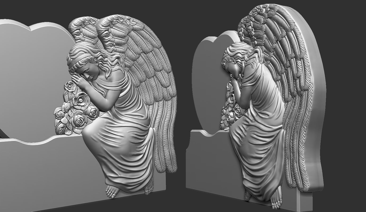 Angel Monument 3D print model_5