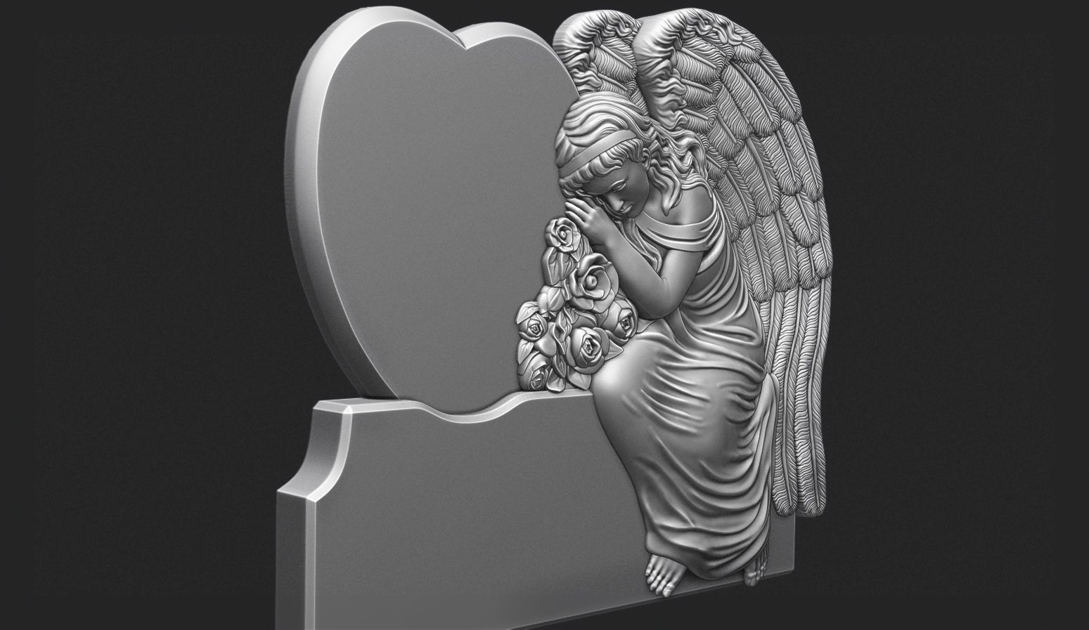 Angel Monument 3D print model_3