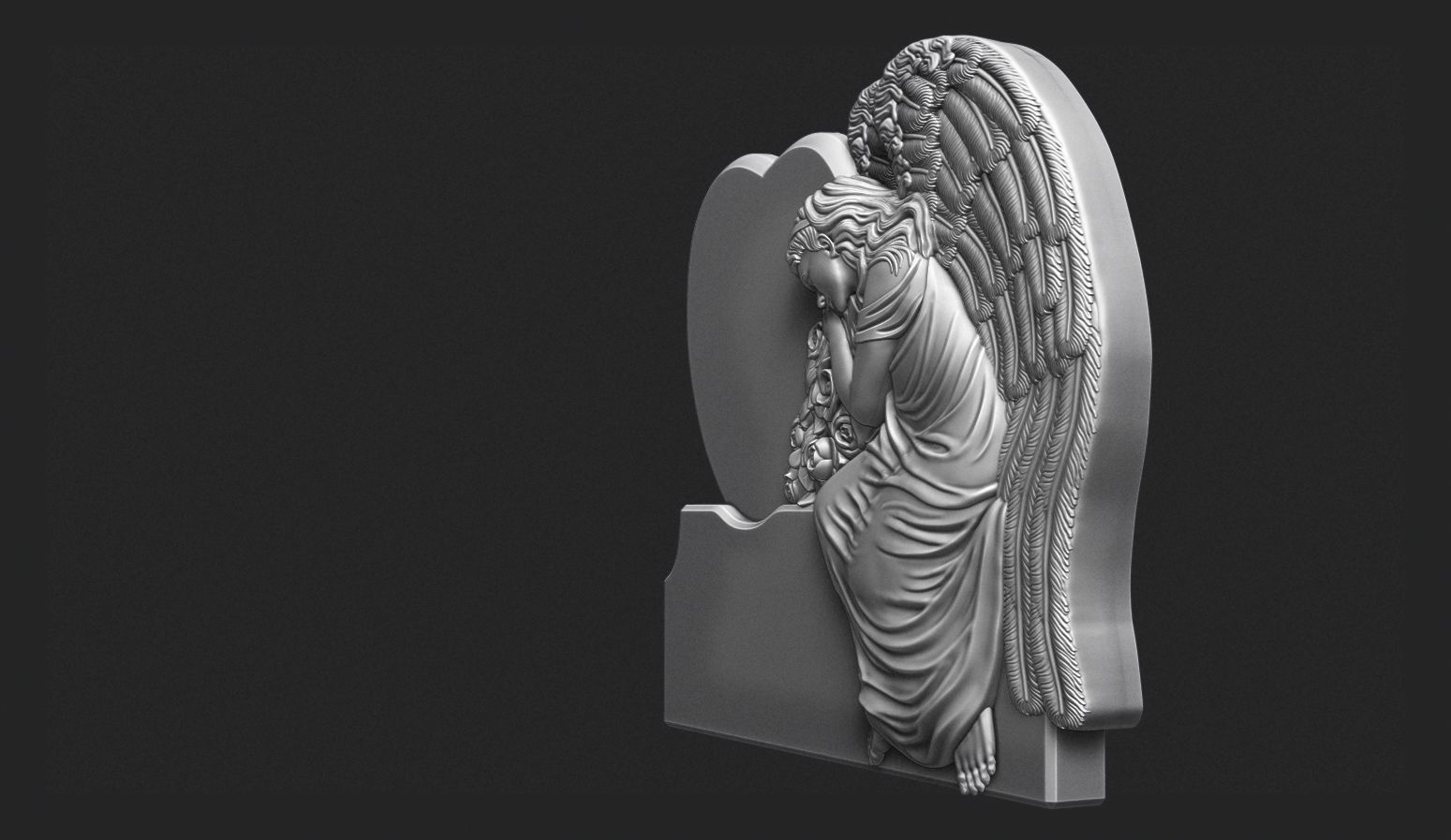 Angel Monument 3D print model_4