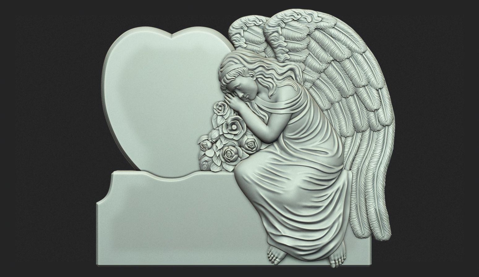 Angel Monument 3D print model_11