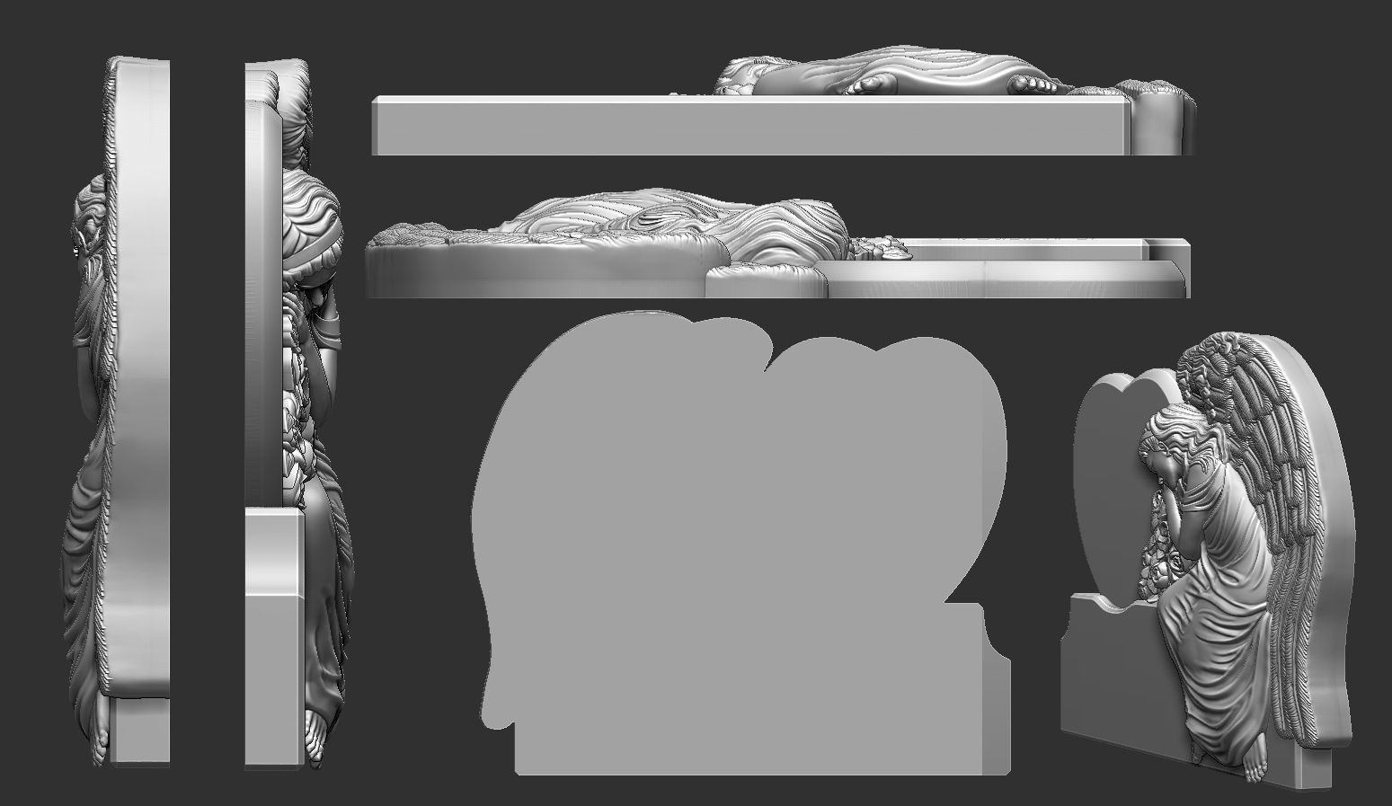 Angel Monument 3D print model_9