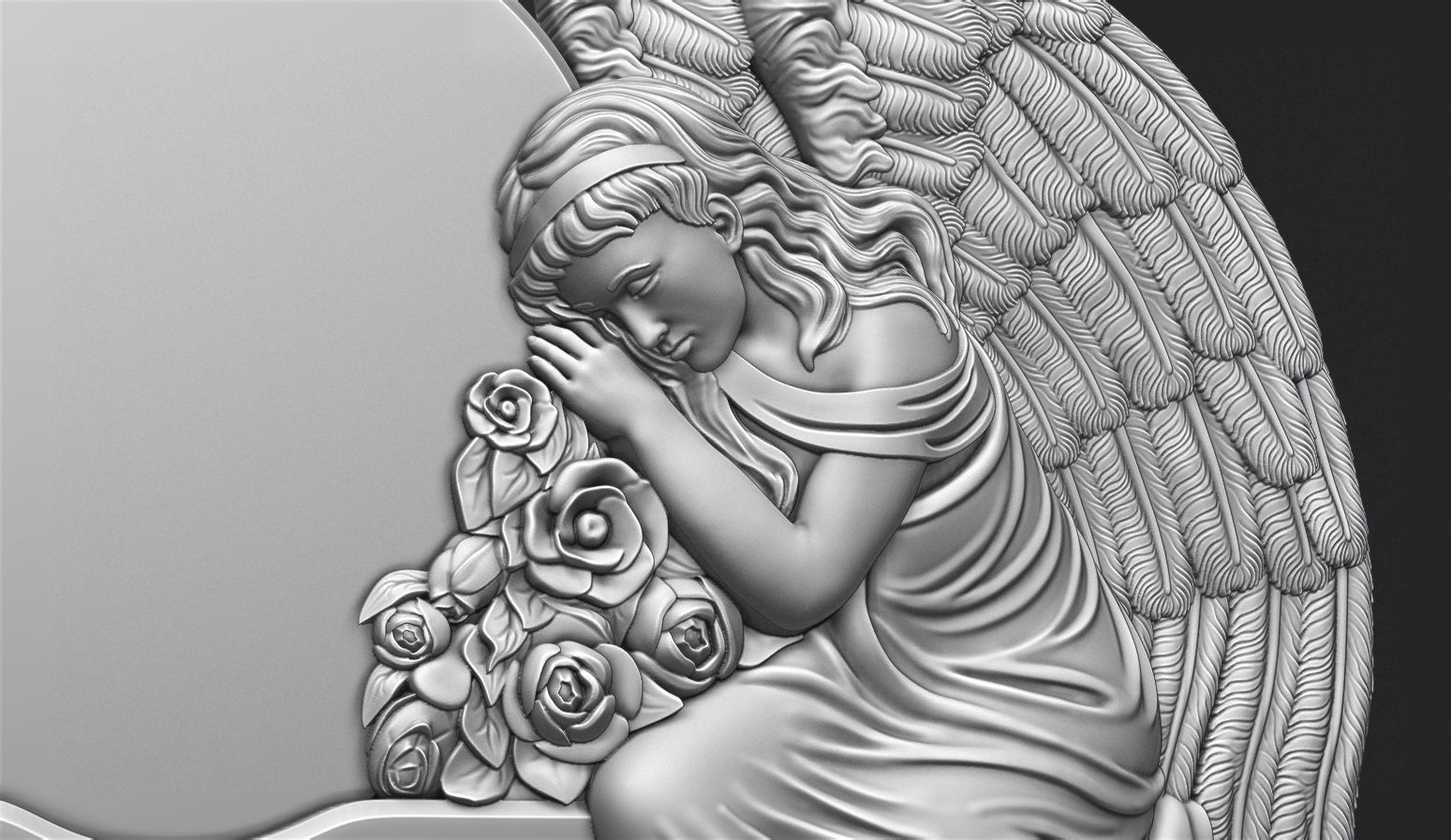 Angel Monument 3D print model_8