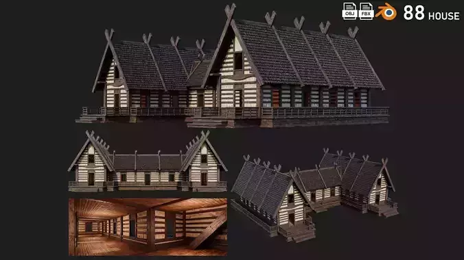 Old Medieval Building House 4K Textures GameReady 88