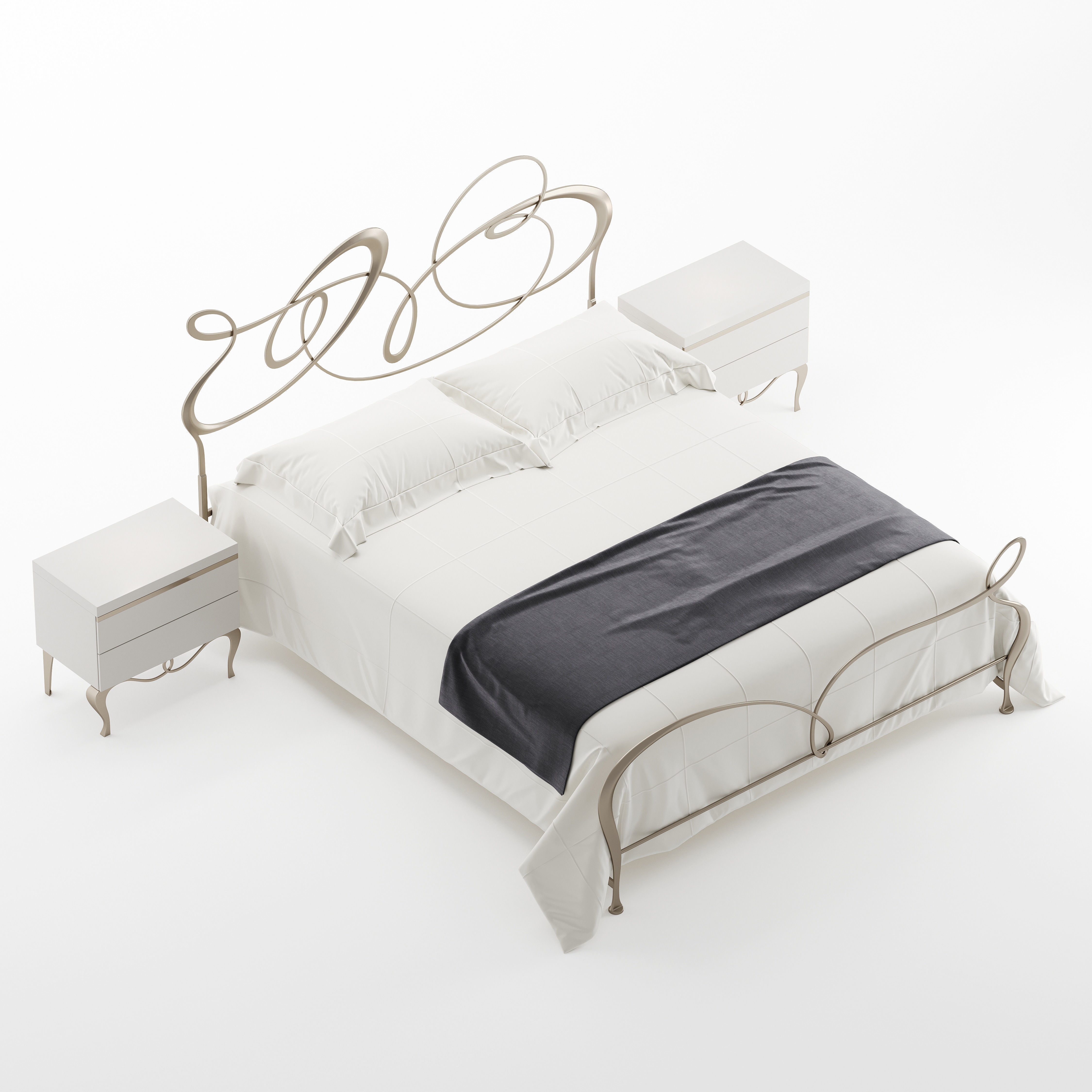 Cantori Ghirigori bed 3D model_4