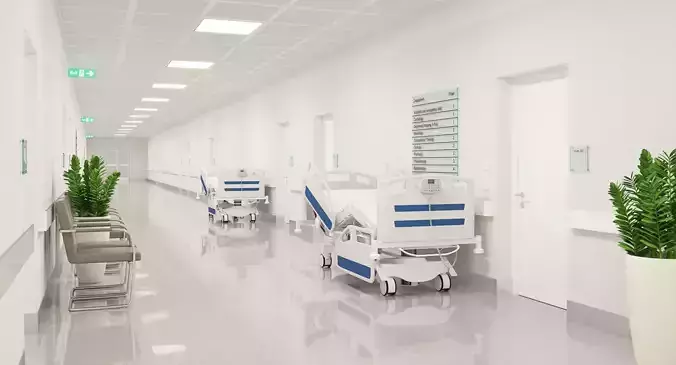 Hospital Hallway 002 3D model