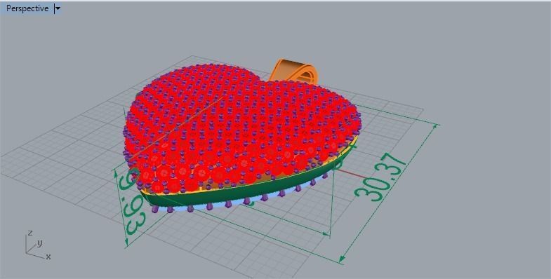 Heart pave pendant with hinge 583 3D print model_8