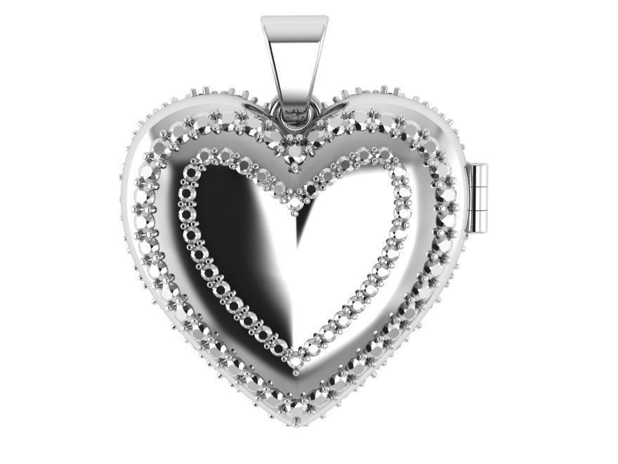 Heart pave pendant with hinge 583 3D print model_4
