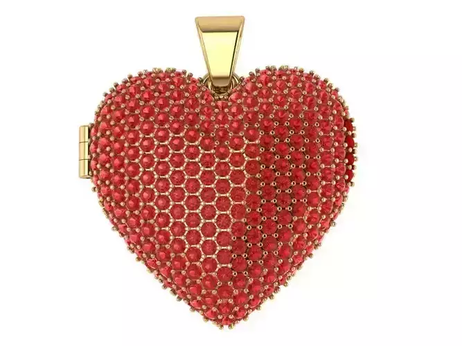 Heart pave pendant with hinge 583