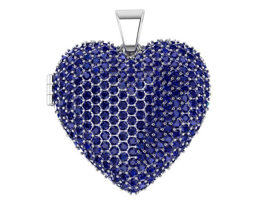 Heart pave pendant with hinge 583 3D print model_2
