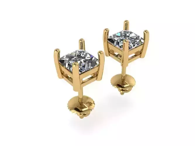 Princess cut Diamond Earrings 584