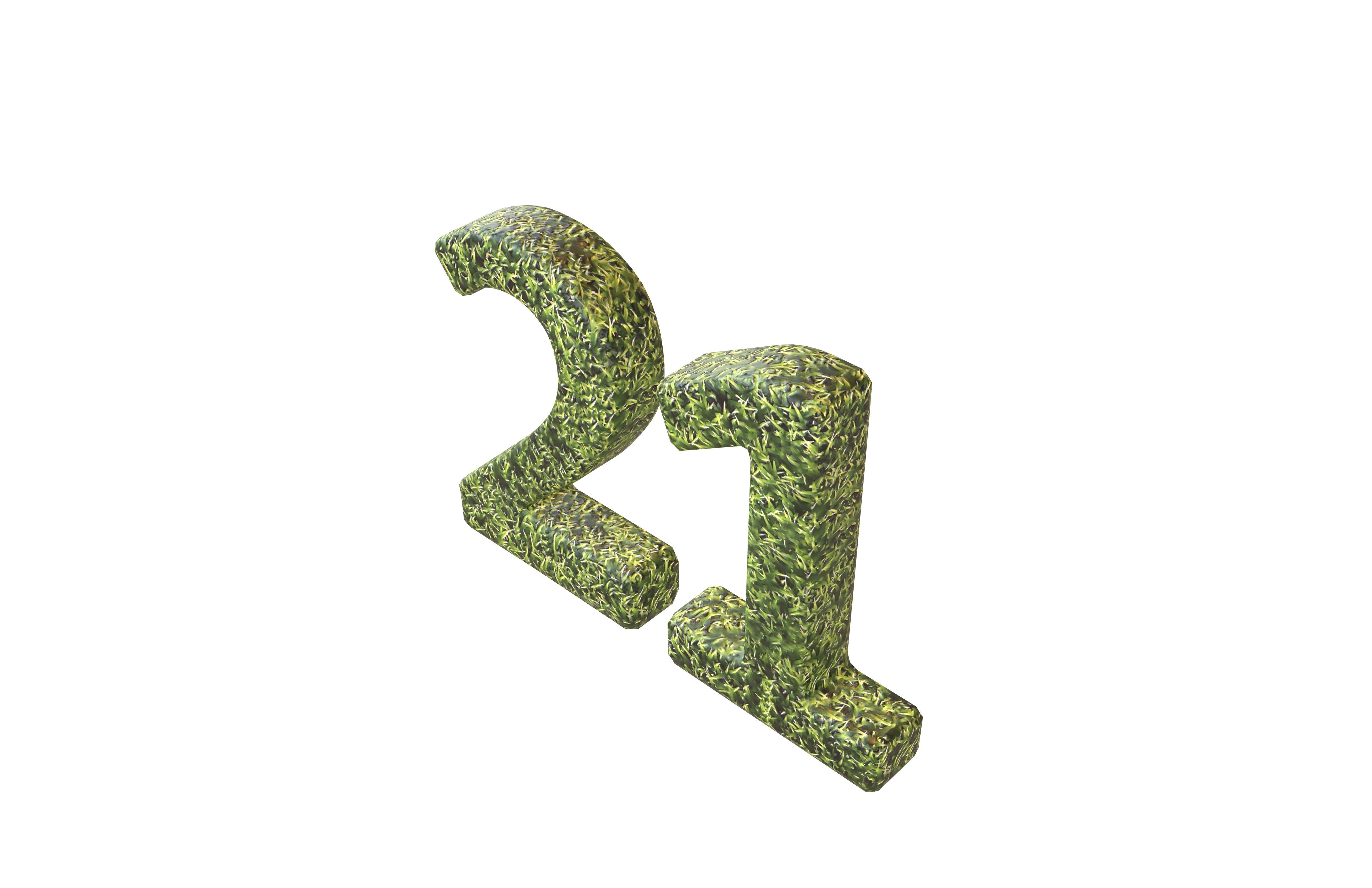 Date Number 21 v2 001 Low-poly 3D model_2