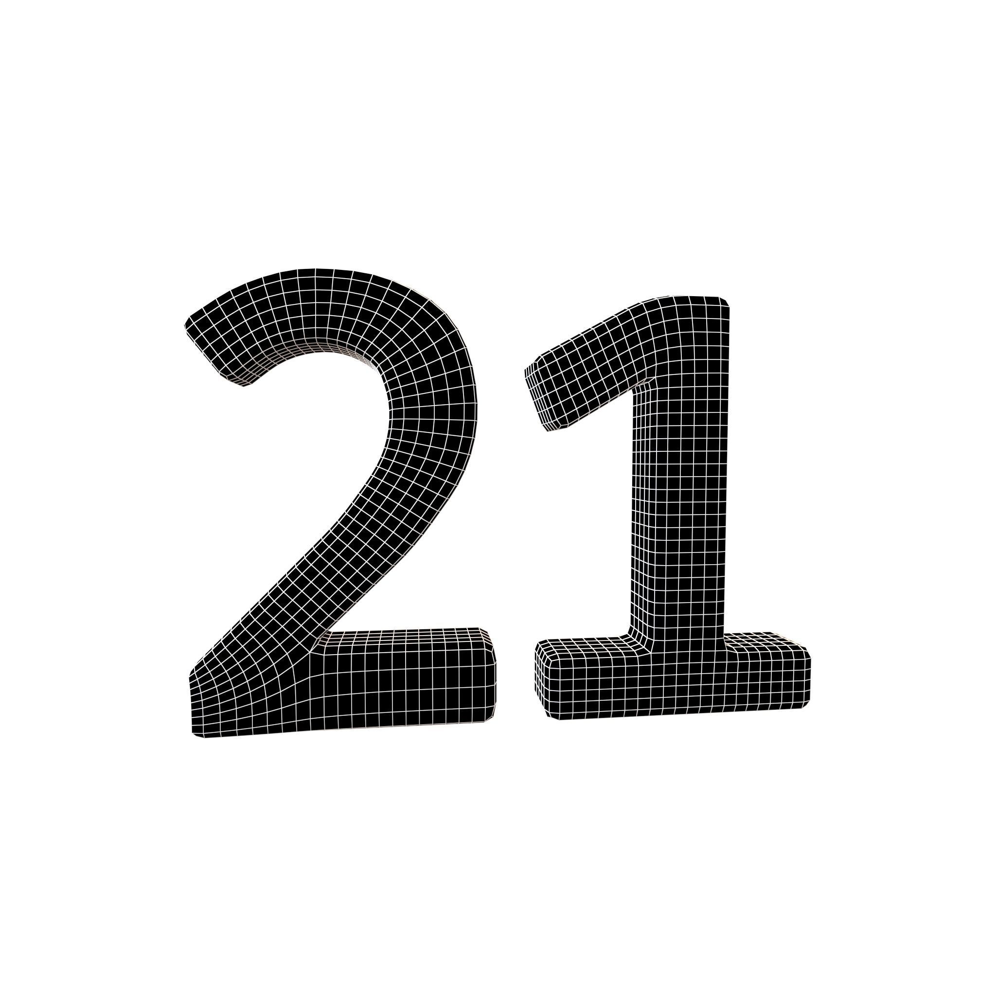 Date Number 21 v2 001 Low-poly 3D model_5