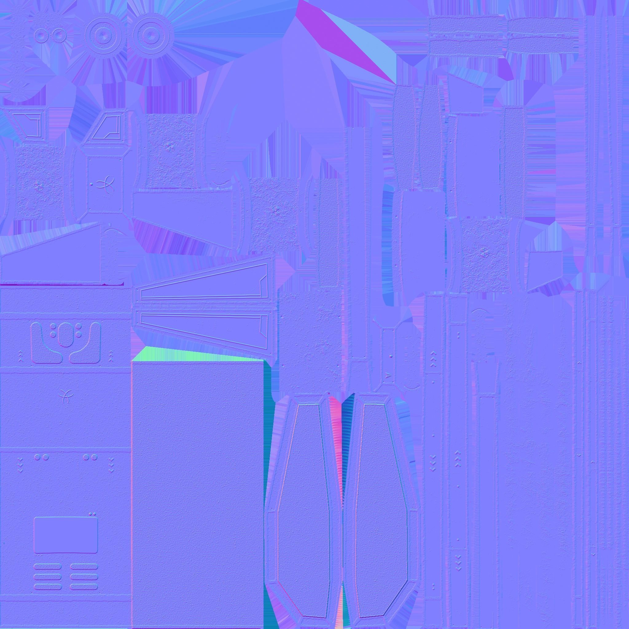 SciFi Backpack F09 Red - Fashion Character Design Low-poly 3D model_23