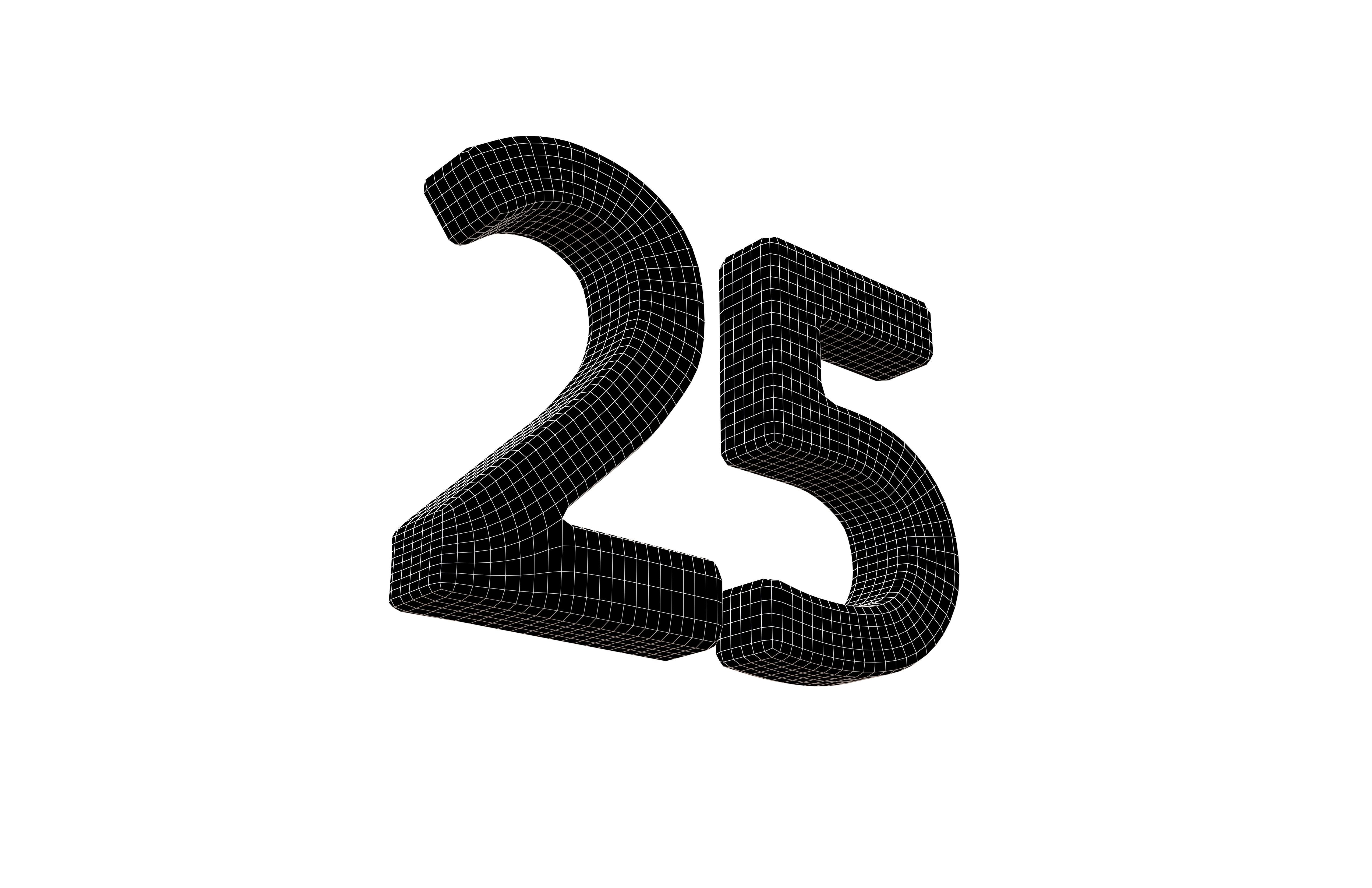 Date Number 25 v2 001 Low-poly 3D model_7