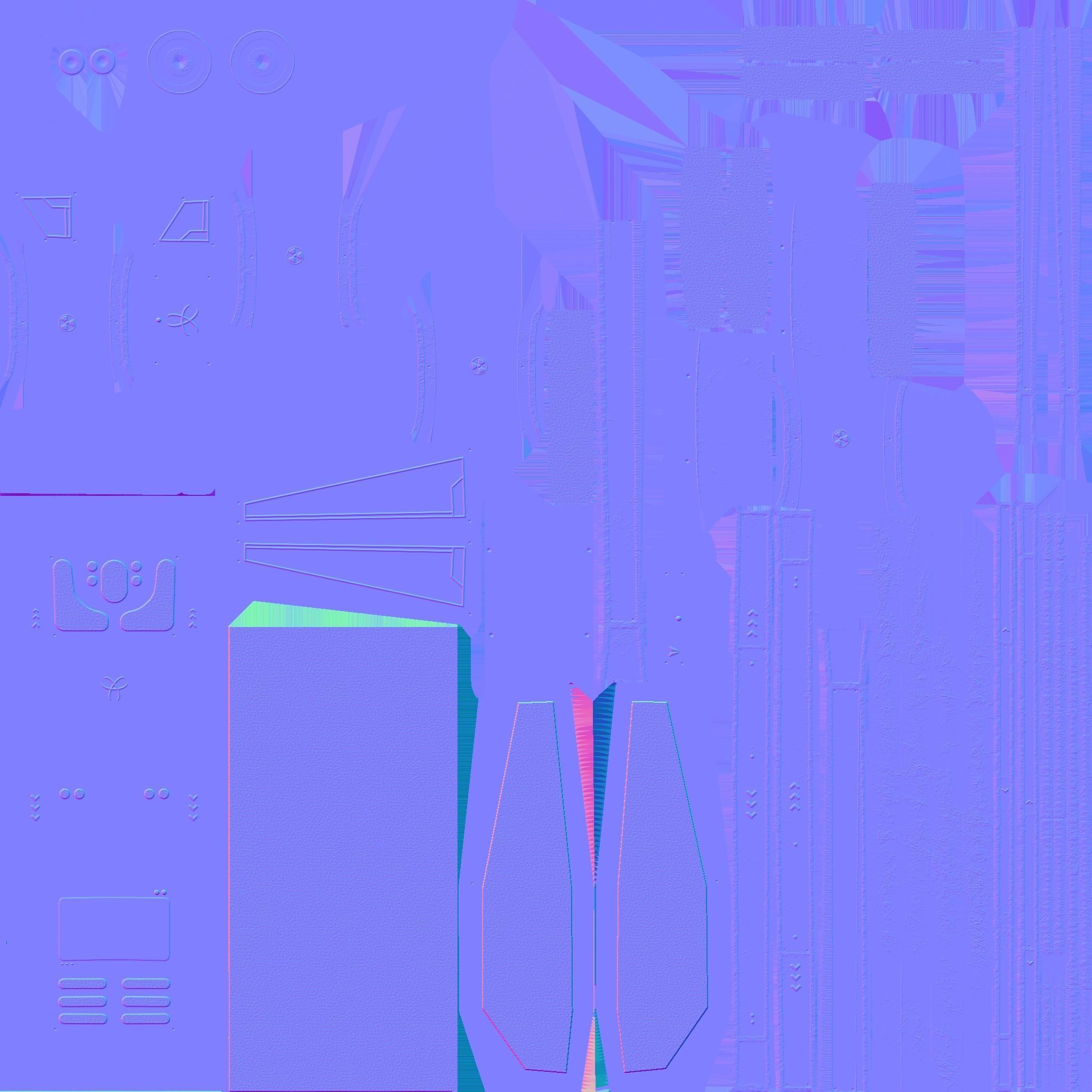 SciFi Backpack F10 Aluminum - Fashion Character Design Low-poly 3D model_23