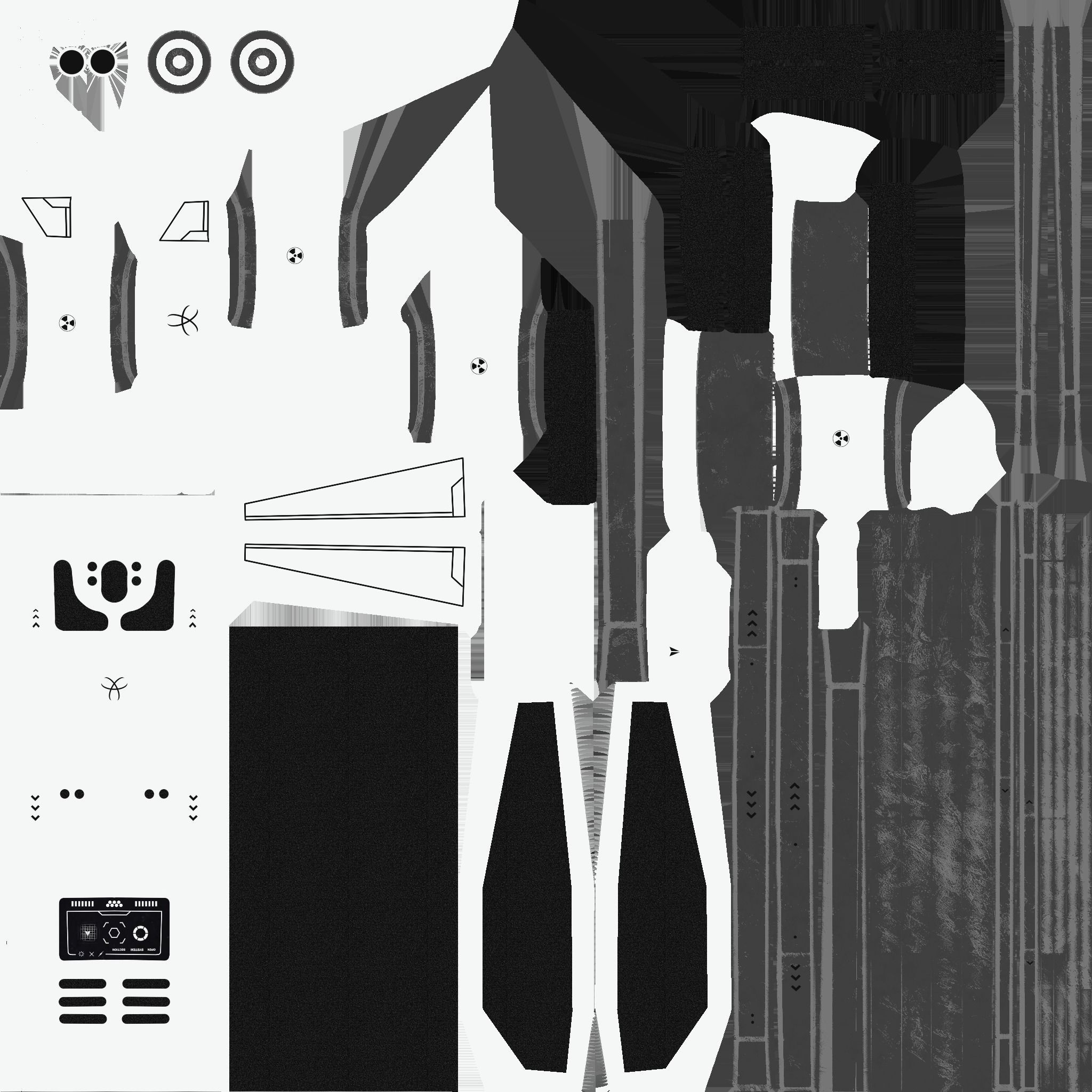 SciFi Backpack F10 Aluminum - Fashion Character Design Low-poly 3D model_19