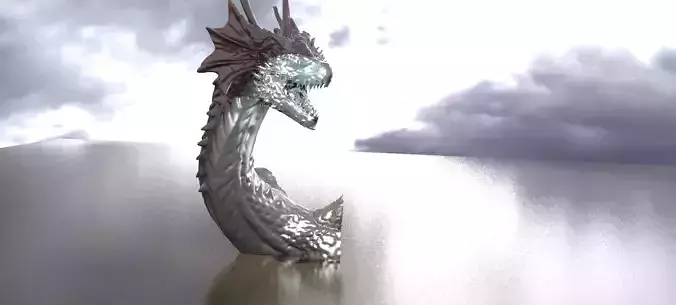 Arthurian Dragon King Sculpt head 1 3D model