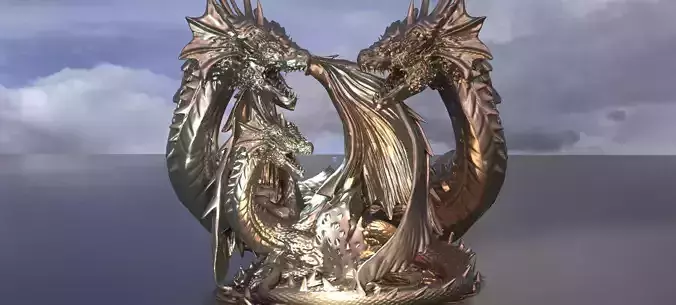 Arthurian Dragon King Sculpt Extended 2 3D model