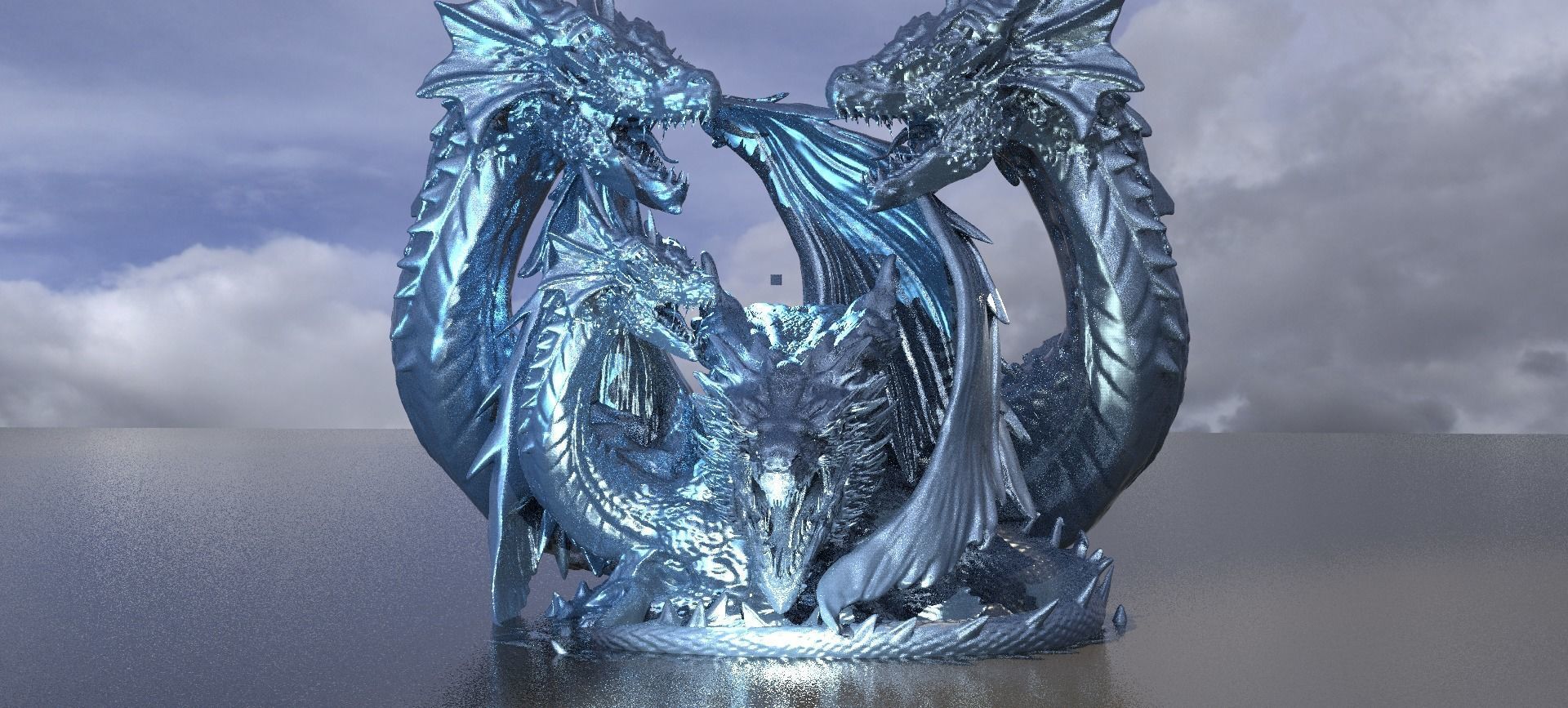 Arthurian Dragon King Statue 3 designs 3D model_2