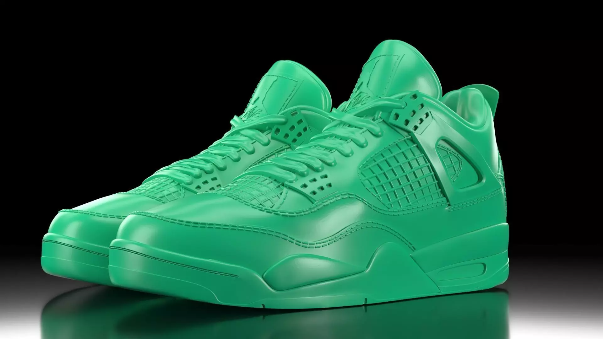 Air Jordan 4 with flat sole bottom 3D print model_0
