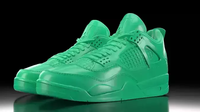 Air Jordan 4 with flat sole bottom 3D print model