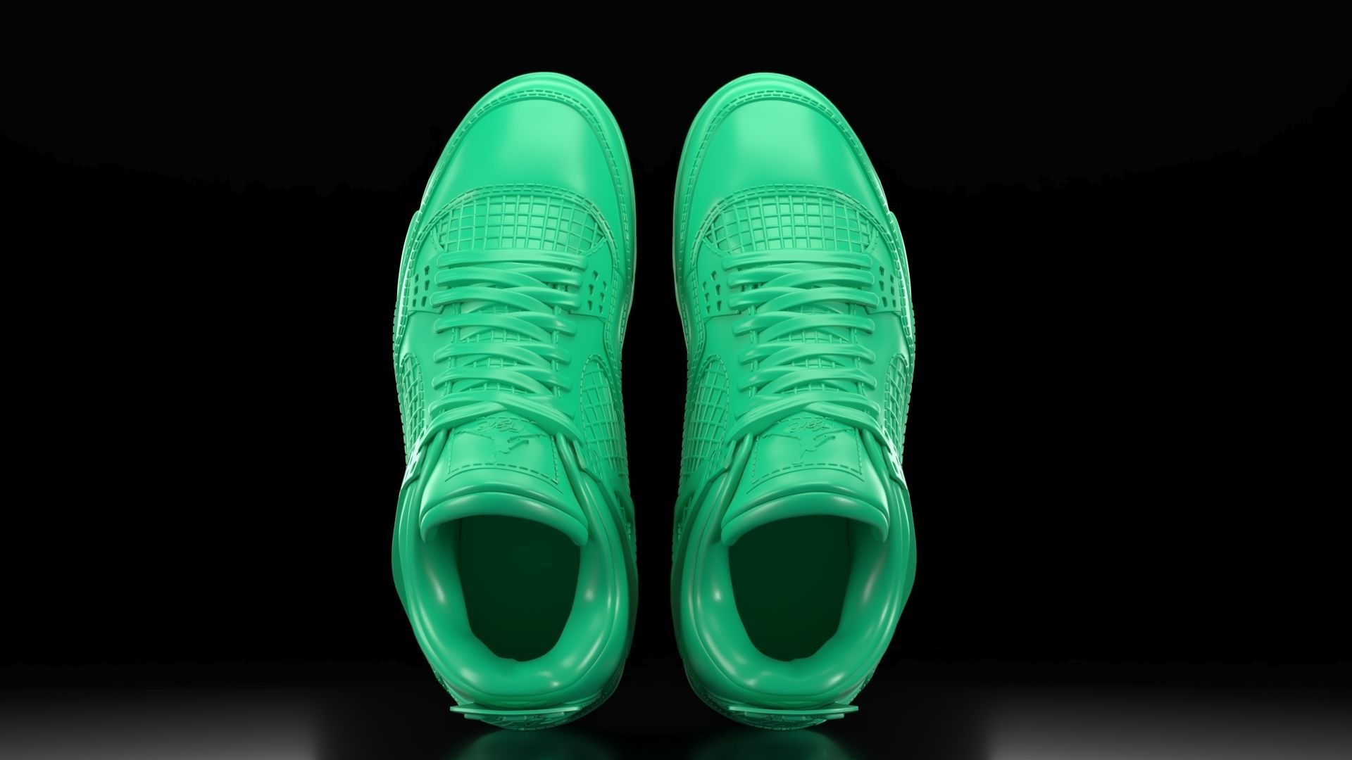 Air Jordan 4 with flat sole bottom 3D print model_5