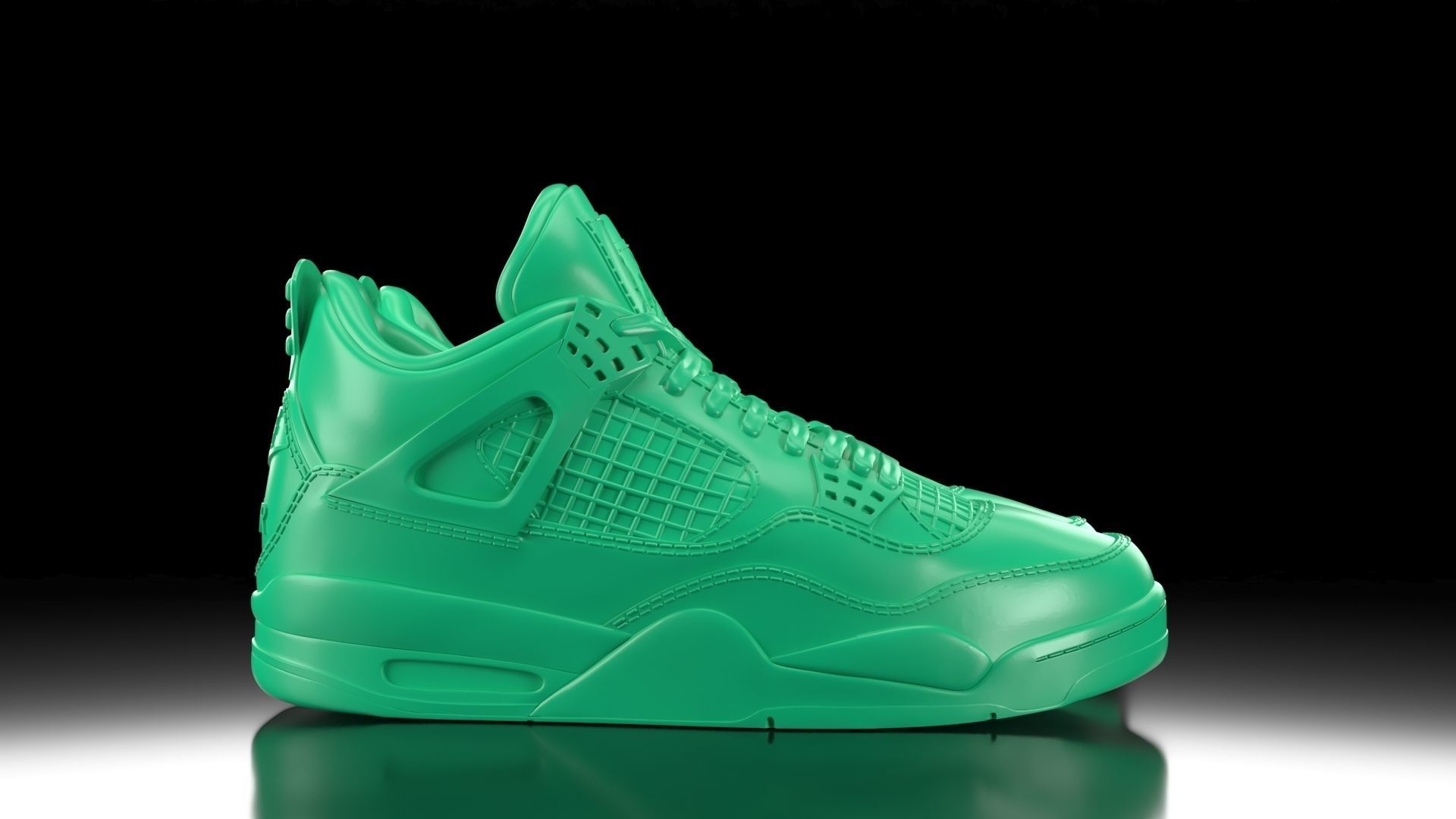 Air Jordan 4 with flat sole bottom 3D print model_1