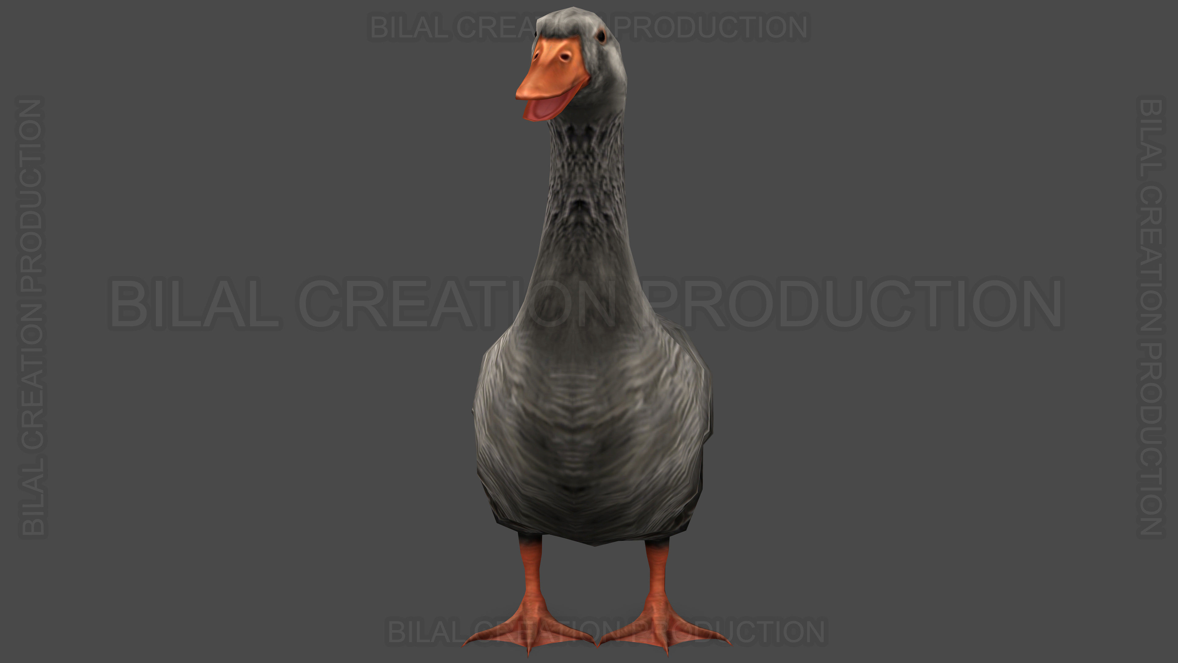 DUCK GRAY ANIMATED Low-poly 3D model_12