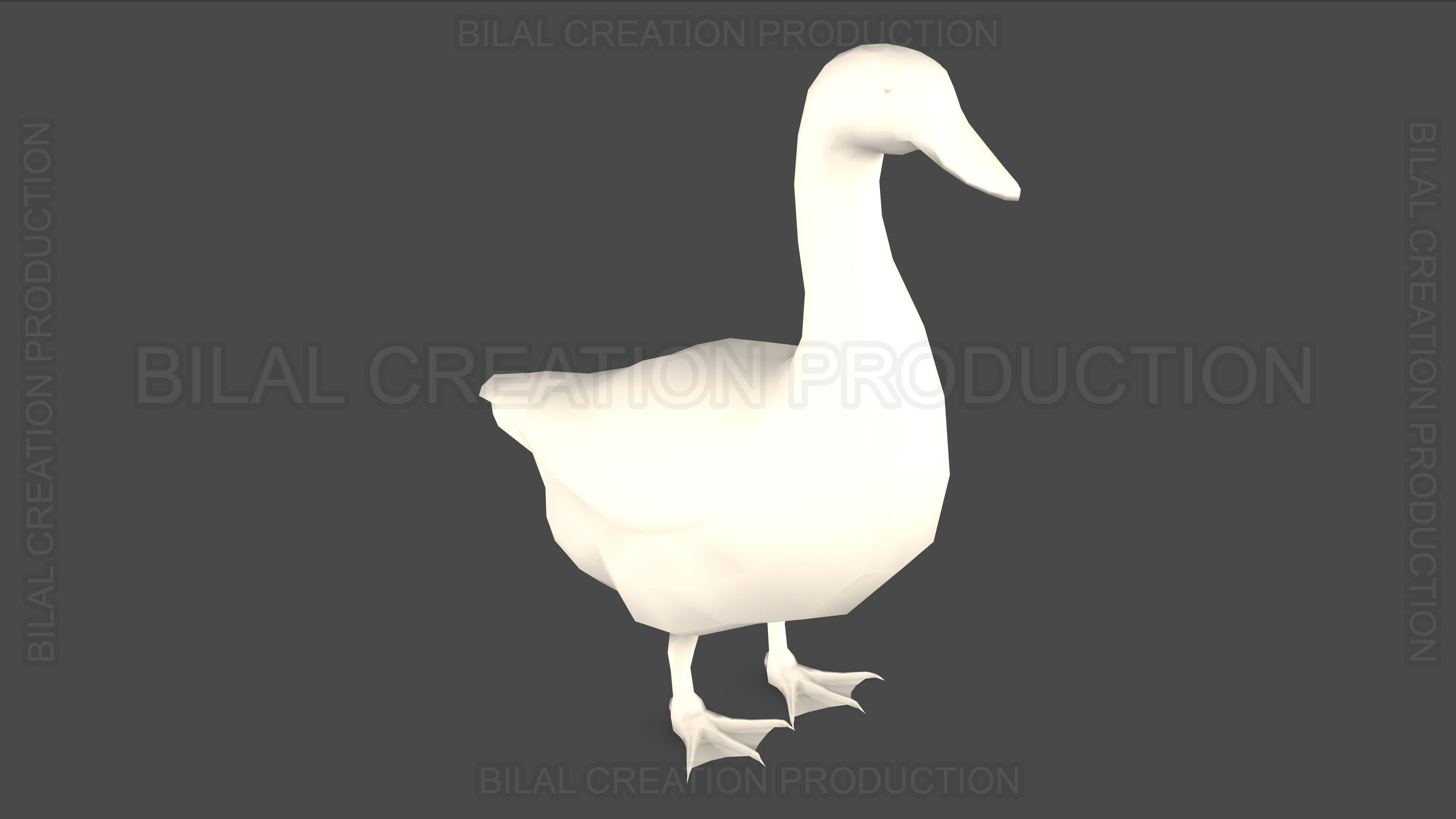 DUCK GRAY ANIMATED Low-poly 3D model_15