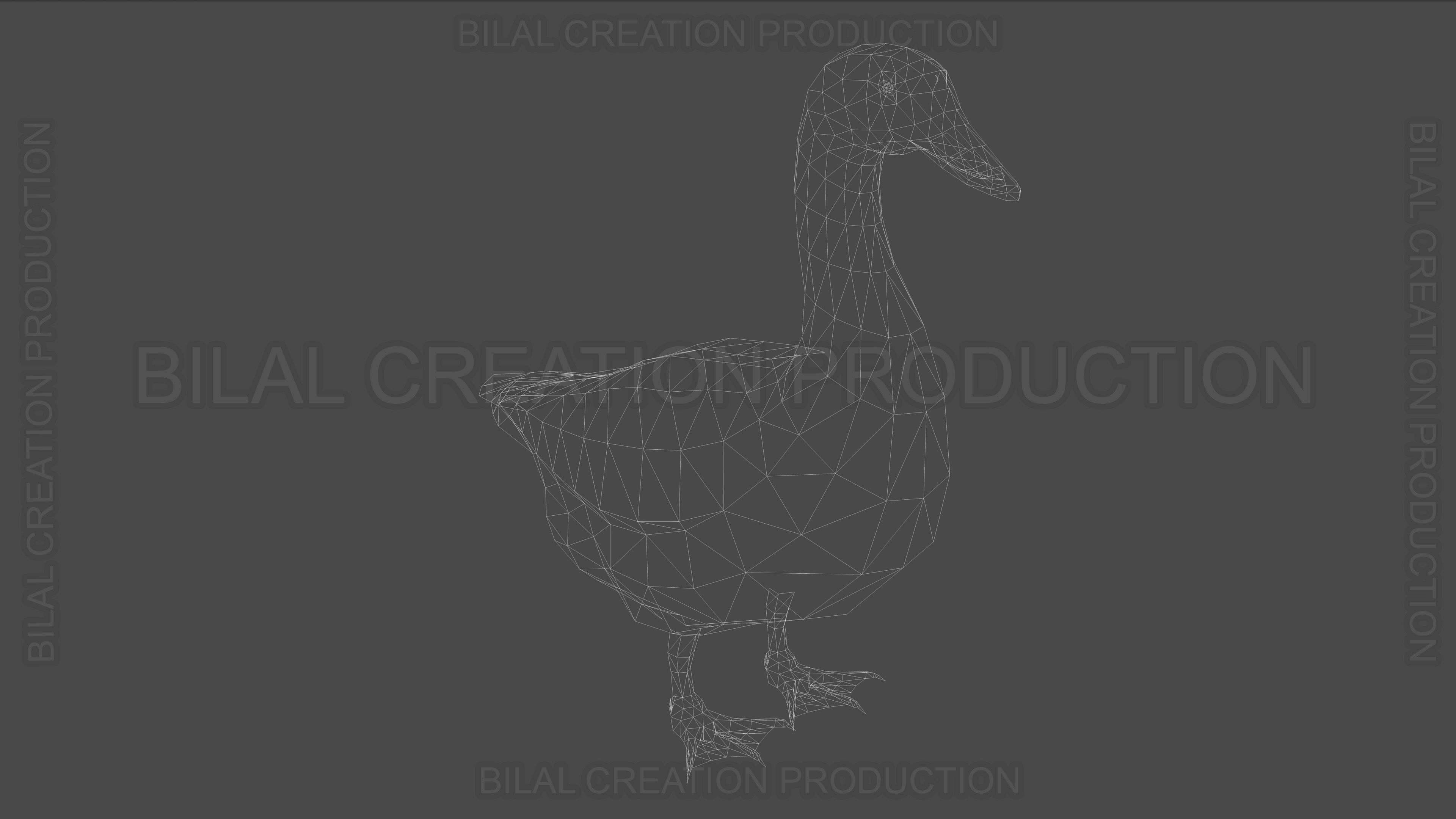 DUCK GRAY ANIMATED Low-poly 3D model_17