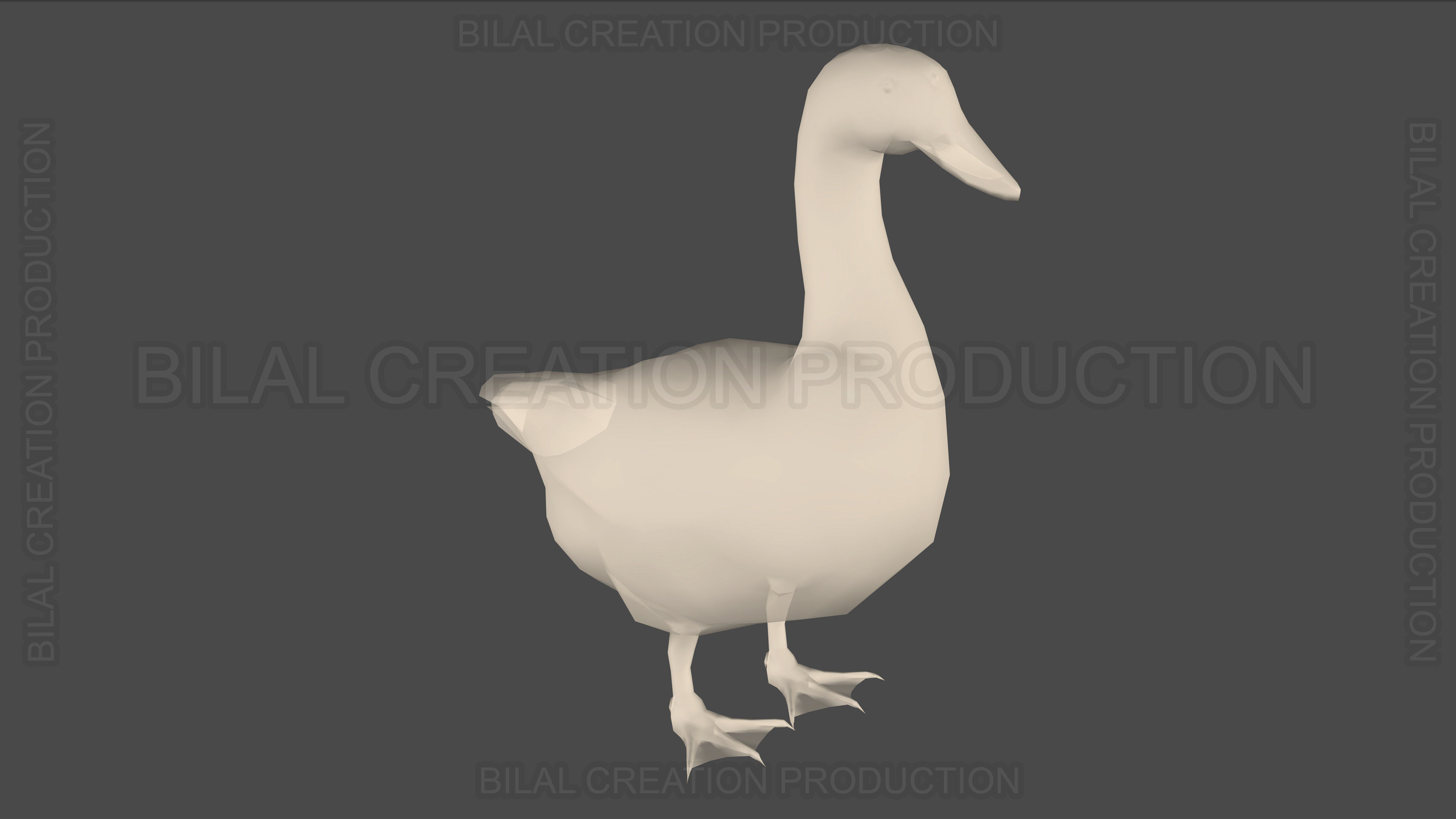 DUCK GRAY ANIMATED Low-poly 3D model_16