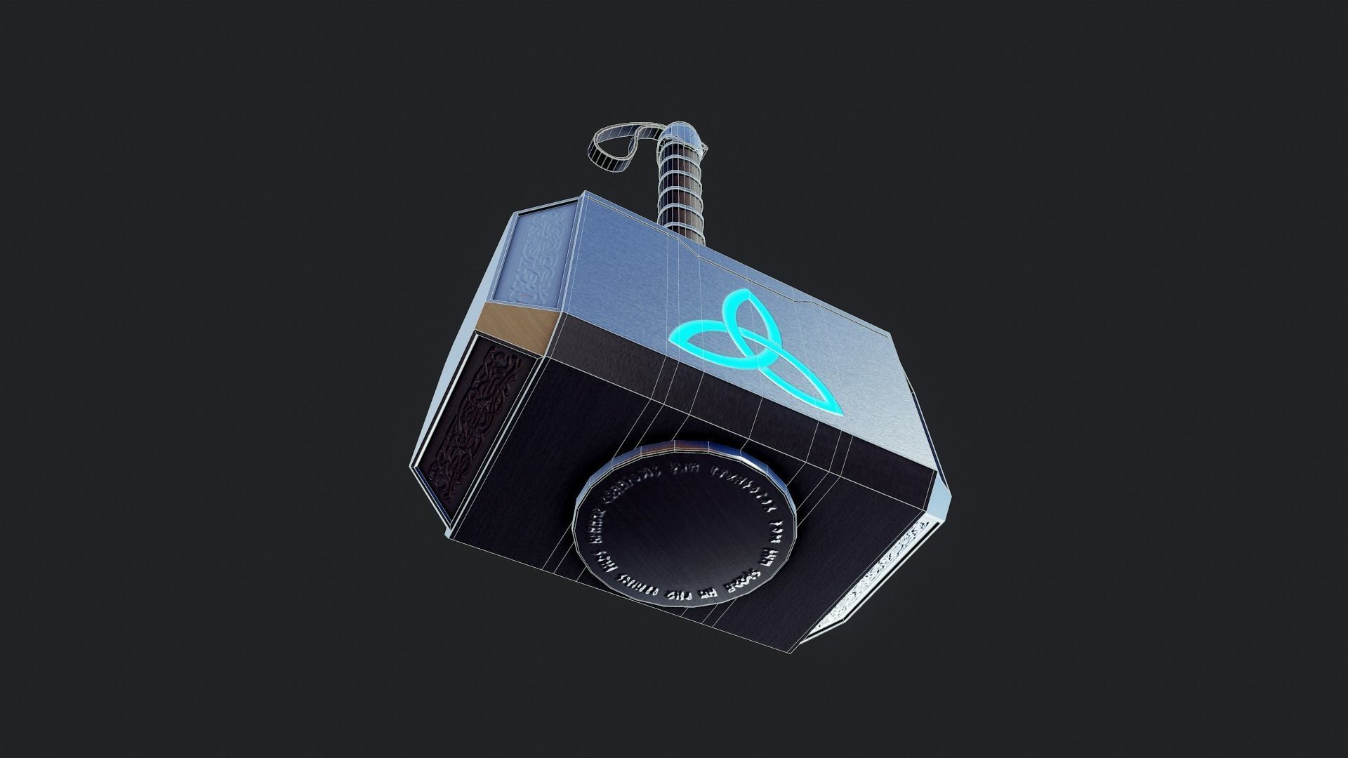 Thor  Hammer - Tutorial Included Low-poly 3D model_11