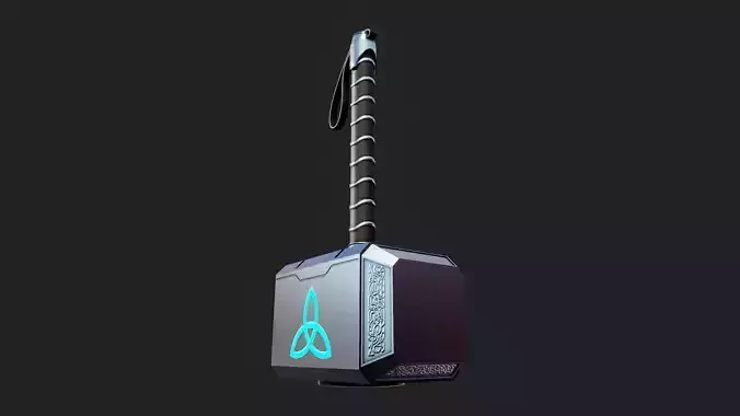 Thor  Hammer - Tutorial Included Low-poly 3D model