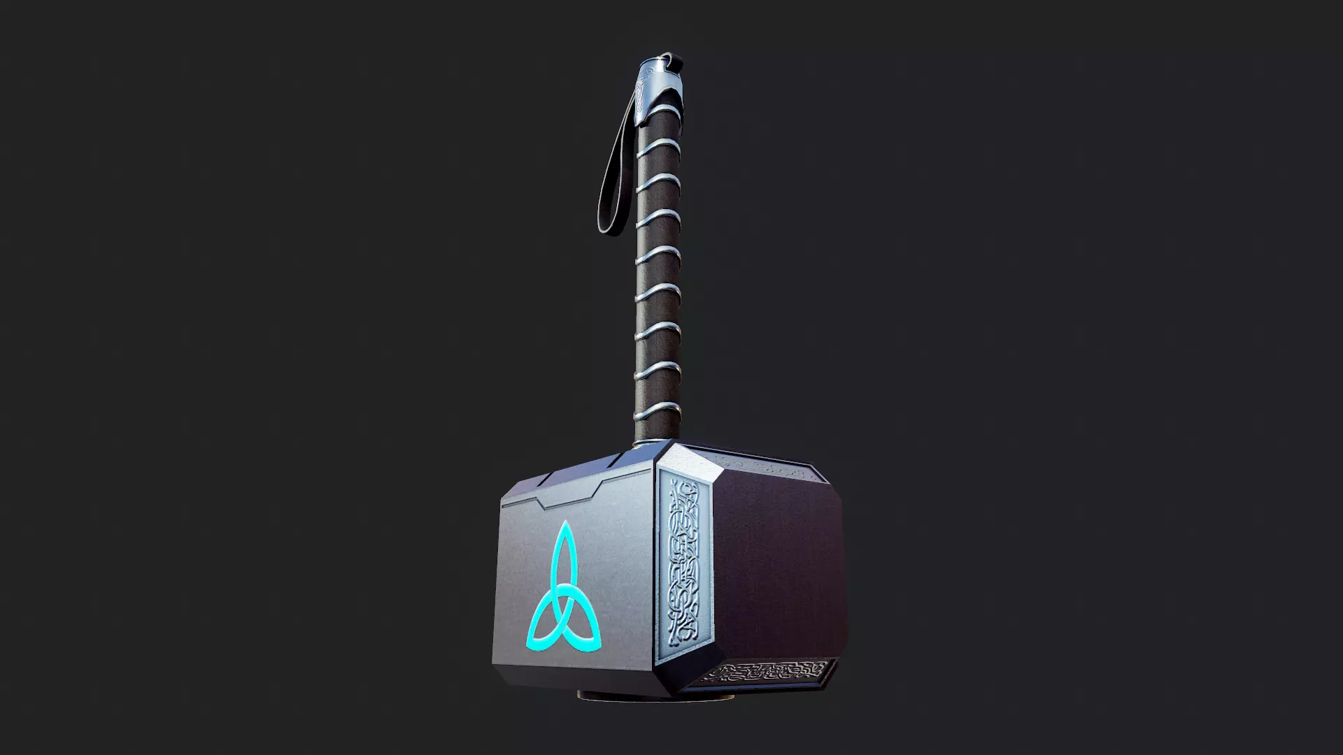Thor  Hammer - Tutorial Included Low-poly 3D model_0