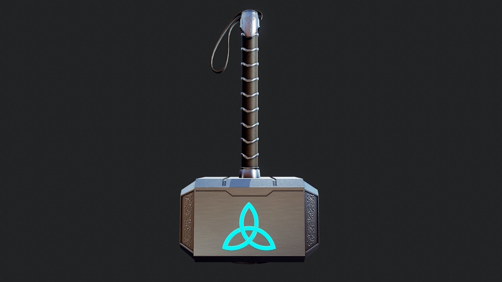 Thor  Hammer - Tutorial Included Low-poly 3D model_12