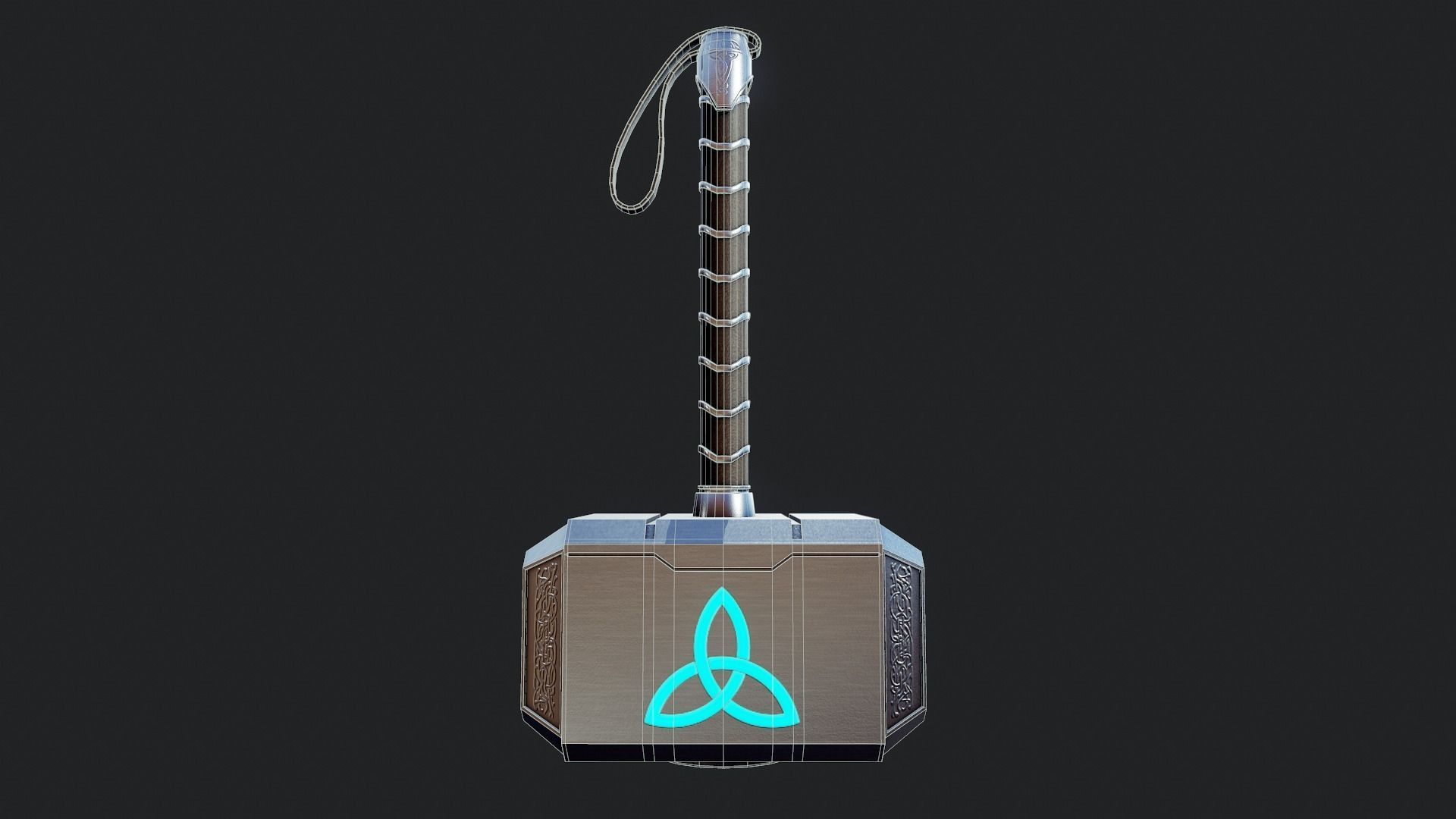 Thor  Hammer - Tutorial Included Low-poly 3D model_13