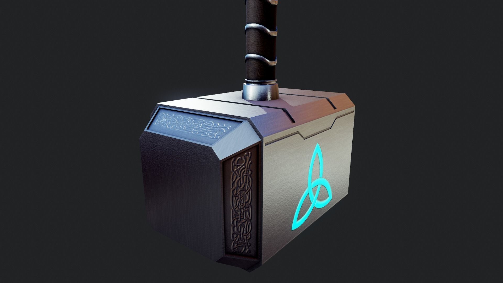 Thor  Hammer - Tutorial Included Low-poly 3D model_8