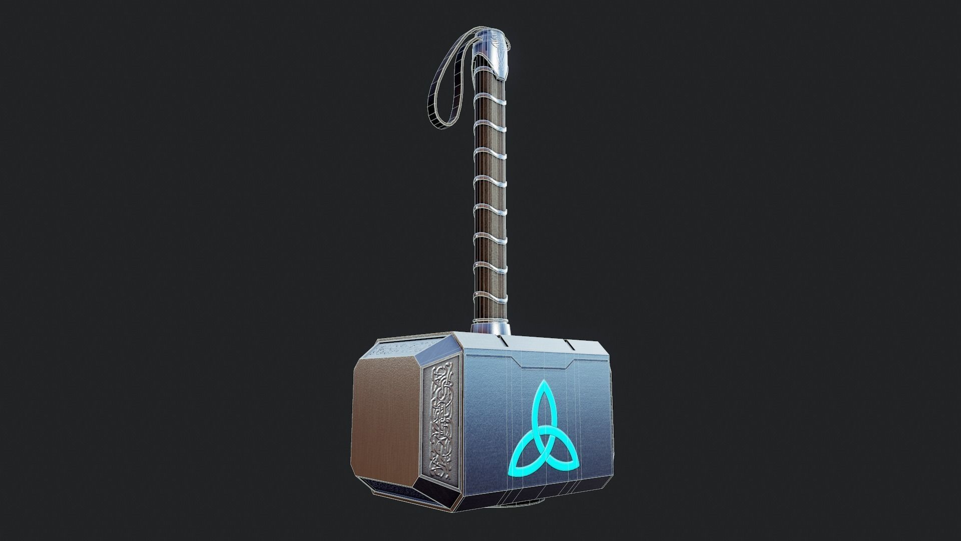 Thor  Hammer - Tutorial Included Low-poly 3D model_5