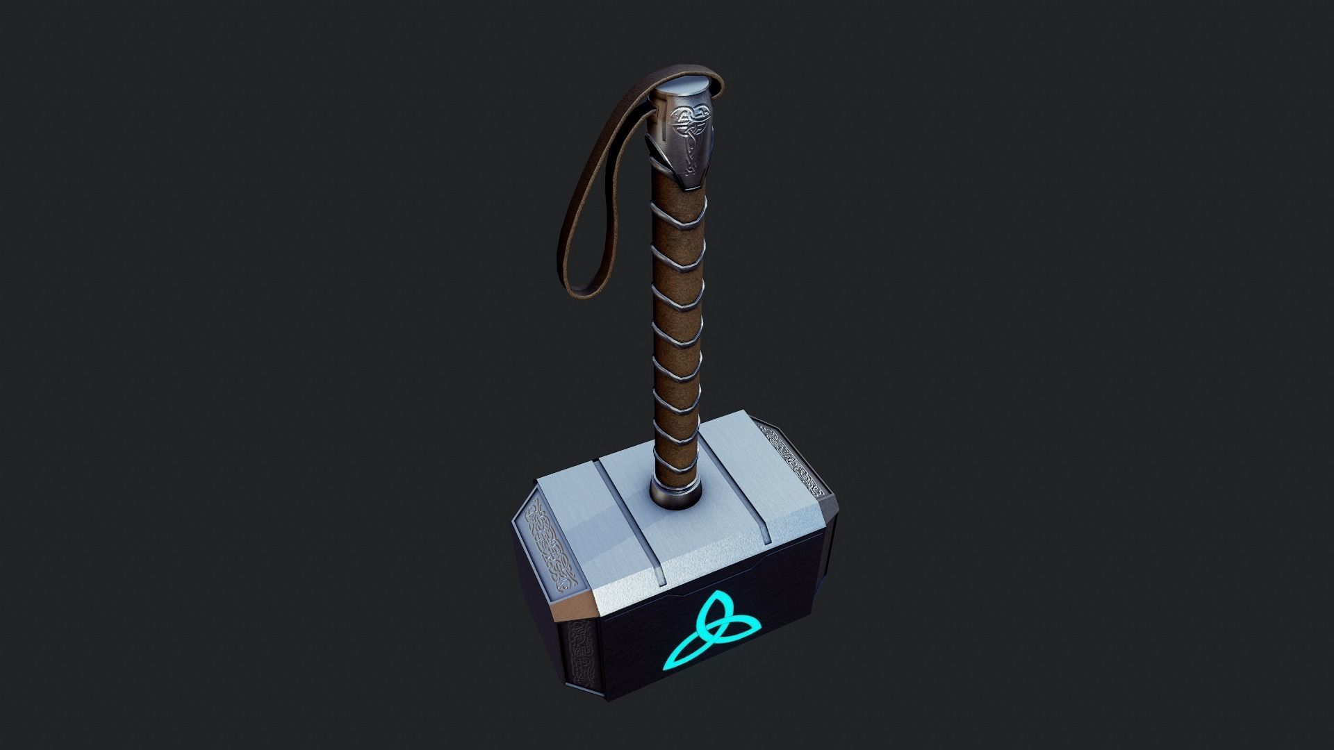 Thor  Hammer - Tutorial Included Low-poly 3D model_6