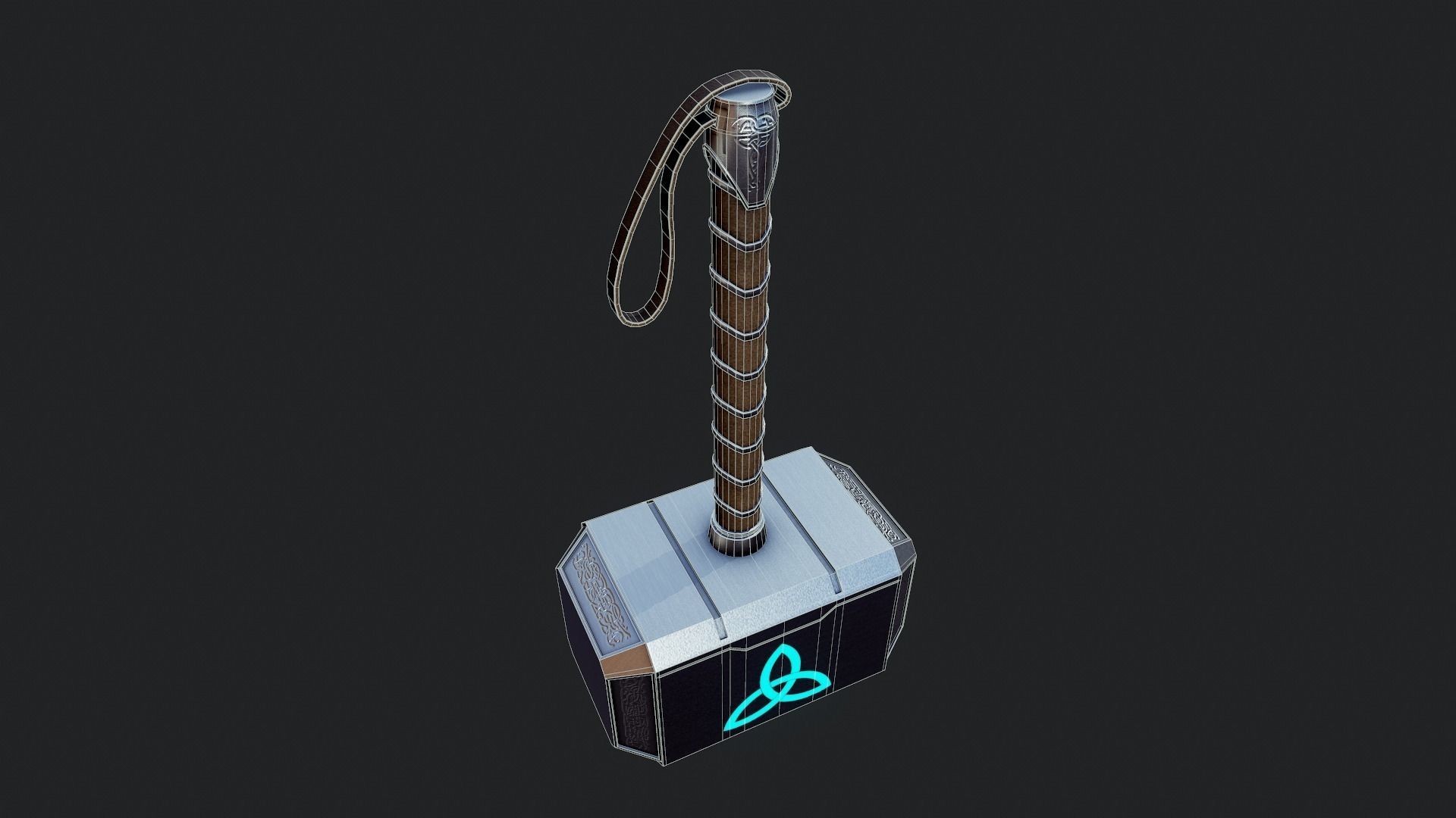 Thor  Hammer - Tutorial Included Low-poly 3D model_7