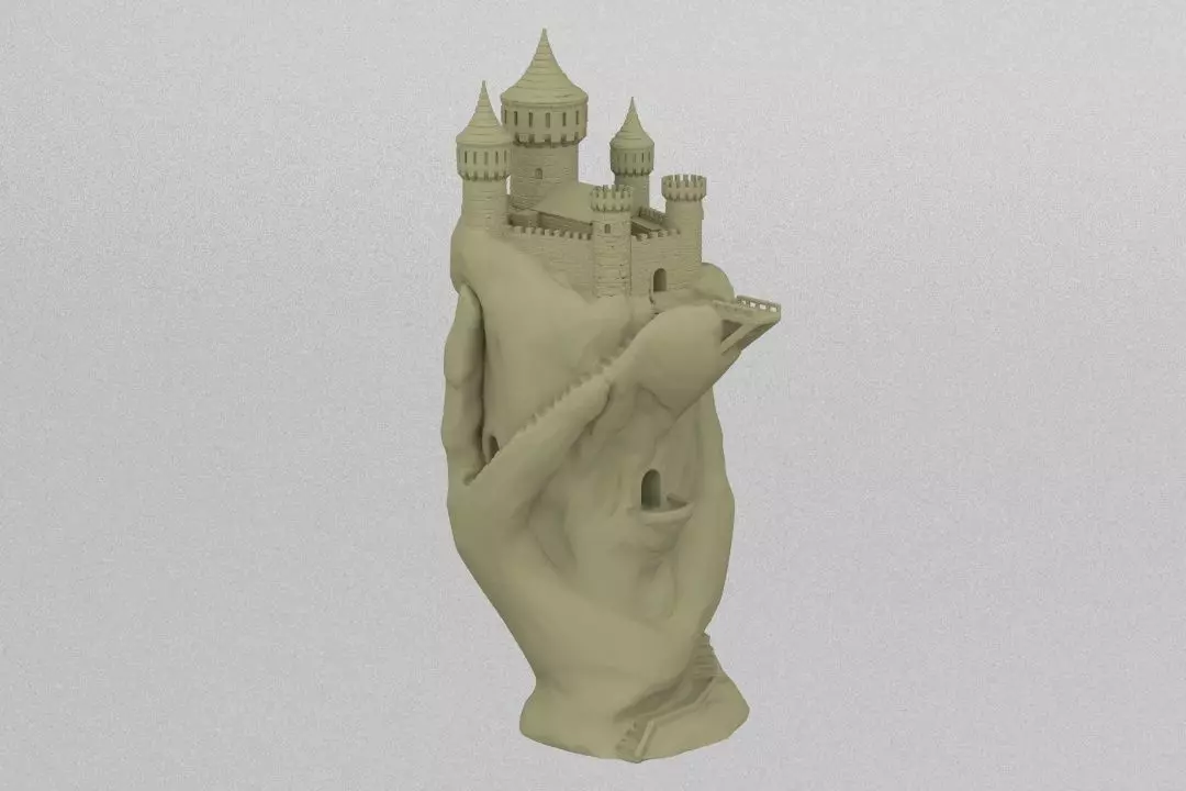 castle on hand 3D print model