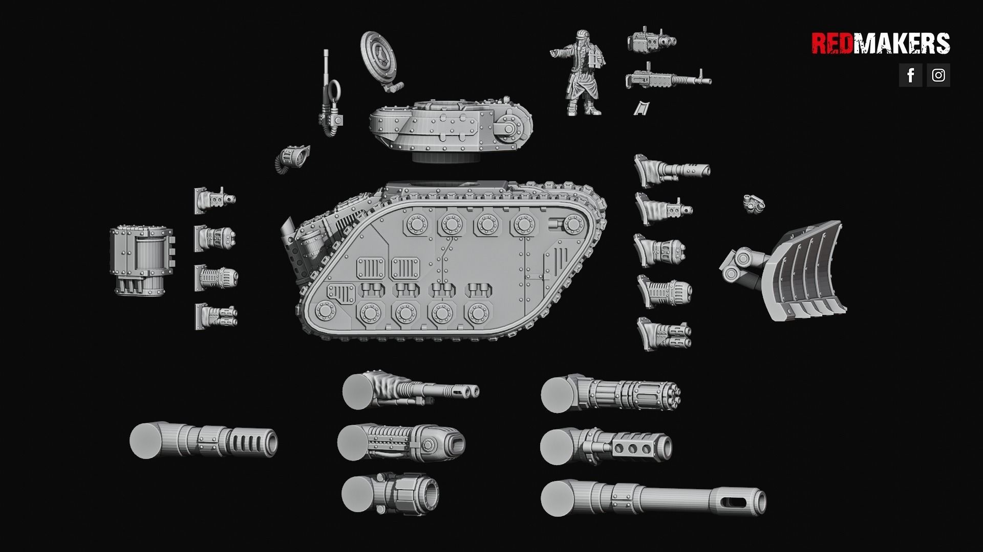 Renegade Legendary Battle Tank - Heretics 3D print model_8