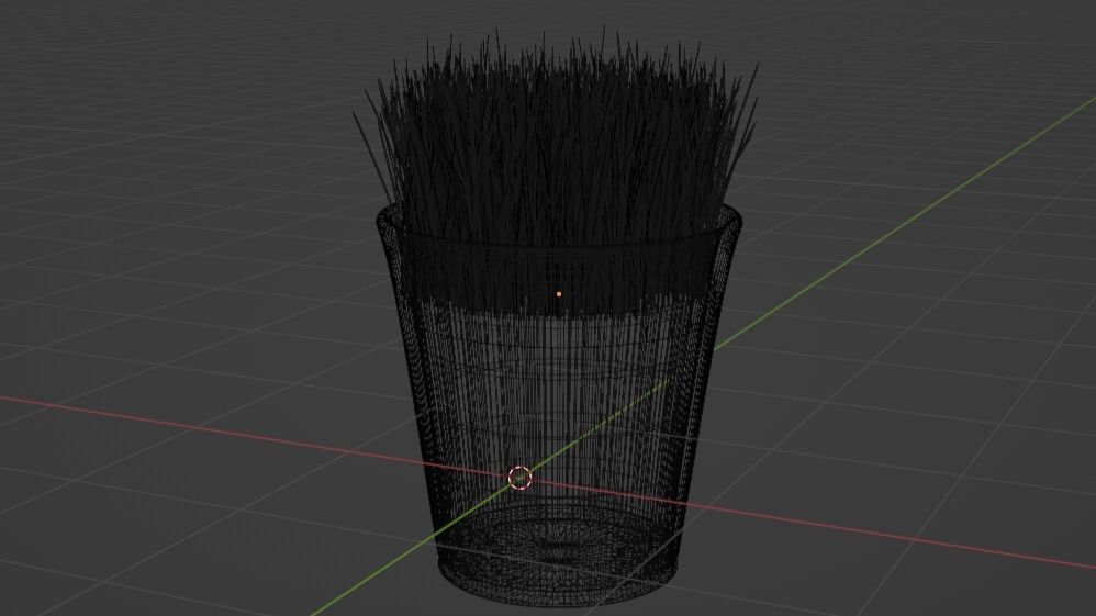 Grass in pot Low-poly 3D model_12